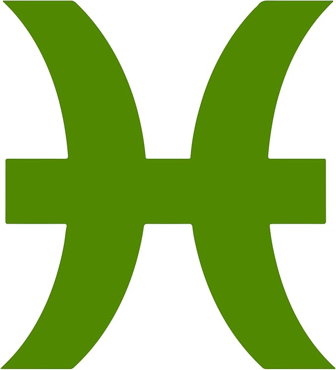 Zodiac Sign Pisces Silhouette 6" Vinyl Sticker Car Decal (6" Lime) - Pisces Car Accessories for men