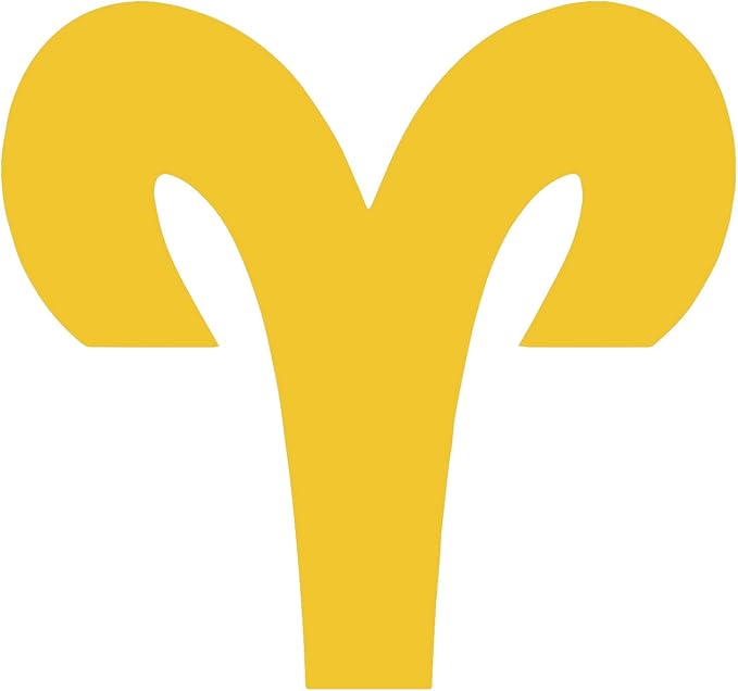 Zodiac Sign Aries Silhouette 6" Vinyl Sticker Car Decal (6" Yellow) - Aries Sticker for men