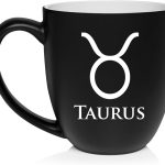 Daylor Taurus Zodiac Horoscope Ceramic Coffee Mug Tea Cup Gift (16oz Matte Black) - Taurus for men