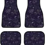 Zodiac-Pattern Car Front/Rear Floor Mats 4 Pieces Set, Rubber Non Slip Backing Washable, Automotive Carpet Interior Decortaive, for Sedan,Vans,Sedan,RV. - Virgo Car Floor Mat for men