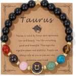 GolbalJew Zodiac Bracelets for Women 12 Constellations Healing Crystal Stone Beads Bracelet Birthday Zodiac Gifts Horoscope Spiritual Bracelet - Taurus Products for men