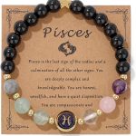 GolbalJew Zodiac Bracelets for Women 12 Constellations Healing Crystal Stone Beads Bracelet Birthday Zodiac Gifts Horoscope Spiritual Bracelet - Pisces for men