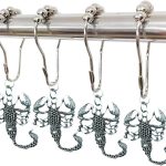 Zodiac Scorpio Decorative Shower Curtain Hooks for Bathroom, Rustproof Metal Shower Curtain Rings Set of 12 with Gothic Scorpion Animal Zodiac Theme Bathroom Decor (Silver) - Scorpio Accessories for men