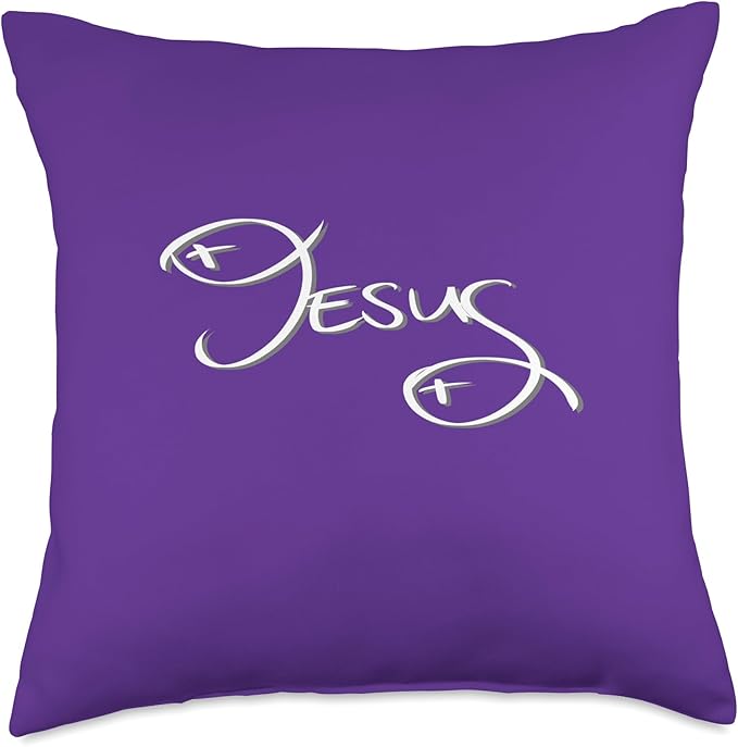 for christians and believers Jesus Pisces Throw Pillow, 18x18, Multicolor - Pisces Pillow for men