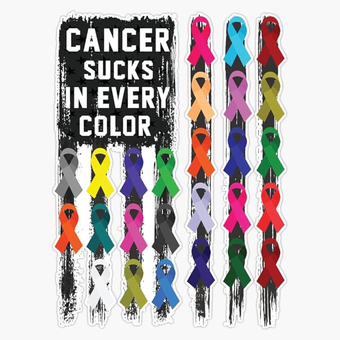 Cancer Awareness Cancer Sucks in Every Color Sticker Vinyl Decal Car Laptop Wall Window Bumper Sticker 5" - Cancer Car Accessories for men