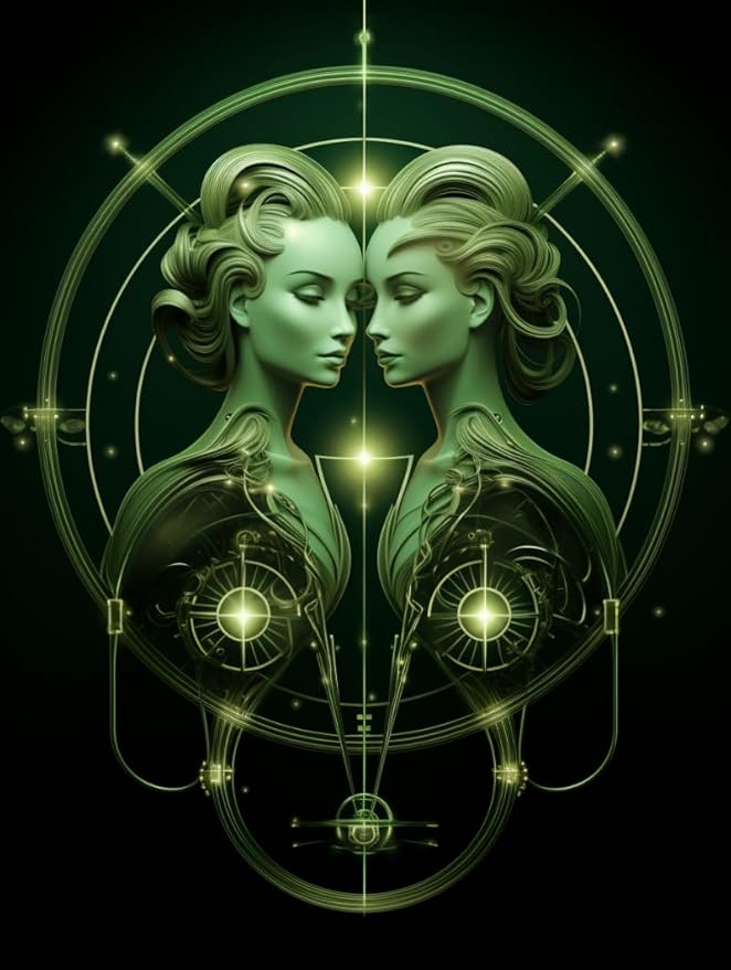 5D Gemini Zodiac Sign Full Round Drill Diamond Art Painting Kits by Number for Adults Beginner Diamond Art Painting Beads Art Crystal Embroidery Cross Stitch Craft Kits 40x50cm - Gemini Canvas for men