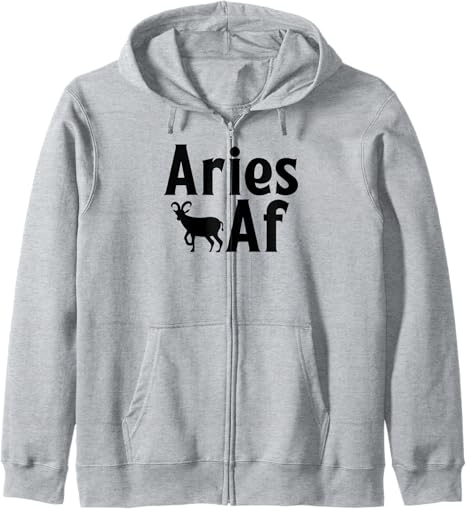 Aries AF Constellation Horoscope Zodiac Sign Zip Hoodie - Aries Hoodie for men
