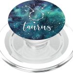 Taurus - Cool Aqua Astrological Horoscope Zodiac Sign PopSockets PopGrip for MagSafe - Taurus for men