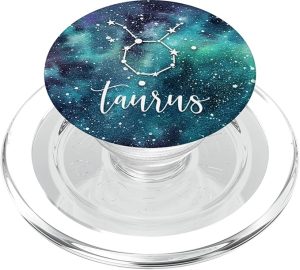 Taurus - Cool Aqua Astrological Horoscope Zodiac Sign PopSockets PopGrip for MagSafe - Taurus for men