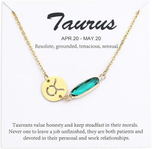 14k Gold Plated Zodiac Birthstone Bracelet, Horoscope Sign Charm Link Bracelet for Women Birthday Gift - Taurus Products for men