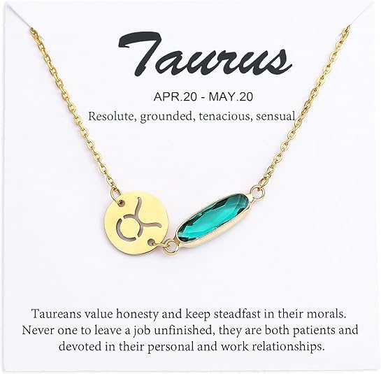 14k Gold Plated Zodiac Birthstone Bracelet, Horoscope Sign Charm Link Bracelet for Women Birthday Gift - Taurus Products for men