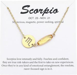 14k Gold Plated Zodiac Birthstone Bracelet, Horoscope Sign Charm Link Bracelet for Women Birthday Gift - Scorpio Products for men