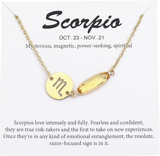 14k Gold Plated Zodiac Birthstone Bracelet, Horoscope Sign Charm Link Bracelet for Women Birthday Gift - Scorpio Products for men