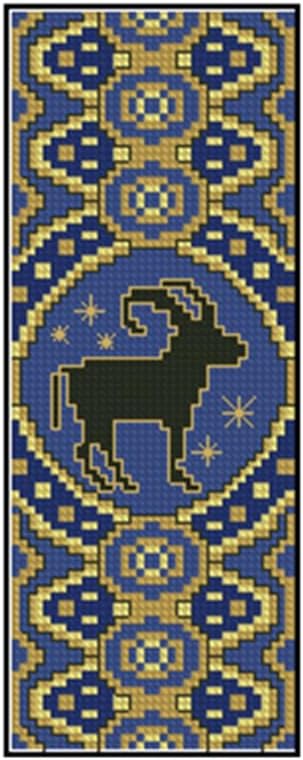 Aries Sign Counted Cross Stitch Bookmarks Kits Double-Sided Bookmarks kit 18ct Needlework Embroidery Craft kit Blank Plastic Canvas Kits with Tassel 18x6cm - Aries Canvas for men