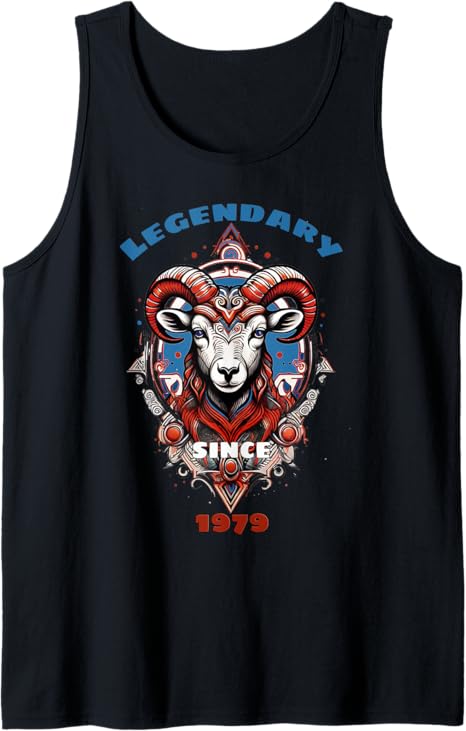 Legendary since 1979 Aries Birthday Anniversary Zodiac Sign Tank Top - Aries T-Shirt for men