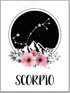 AAHARYA Scorpio Zodiac Star Sign Posters Wall Art Canvas Painting Posters And Prints Wall Art Pictures for Living Room Bedroom Decor 12x16inch(30x40cm) Frame-style-6 - Scorpio Canvas for men