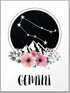 AAHARYA Gemini Zodiac Star Sign Posters Wall Art Canvas Painting Wall Art Poster for Bedroom Living Room Decor 8x10inch(20x26cm) Unframe-style-4 - Gemini Canvas for men