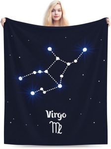 Virgo Zodiac Constellation Blanket, Soft Lightweight Cozy Constellation Flannel Throw Blanket for Couch Sofa Bed Decor, Birthday Gifts 80"X60" Blanket - Virgo Blanket for men