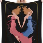 The Beautiful Gemini Sign Throw Blanket for Couch Bed Sofa Soft and Comfortable Blankets 80"x60" Anti-Pilling Flannel Blanket - Gemini Blanket for men