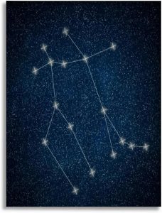 Bathroom Wall Art Decor Bathroom Pictures for Wall Artwork Gemini Constellation Zodiac Sign Gemini constellation lines Galaxy Framed Canvas Wall Art for Bedroom Dining Room Farmhouse 16"x20" - Gemini Canvas for men