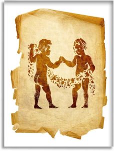 Bathroom Wall Art Decor Bathroom Pictures for Wall Artwork Gemini zodiac old isolated white Framed Canvas Wall Art for Bedroom Dining Room Farmhouse 16"x20" - Gemini Canvas for men