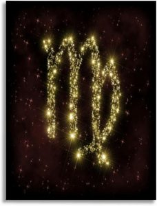 Bathroom Wall Art Decor Bathroom Pictures for Wall Artwork Virgo Zodiak sign astronomy astrology which symbol corresponding Framed Canvas Wall Art for Bedroom Dining Room Farmhouse 16"x20" - Virgo Poster for men