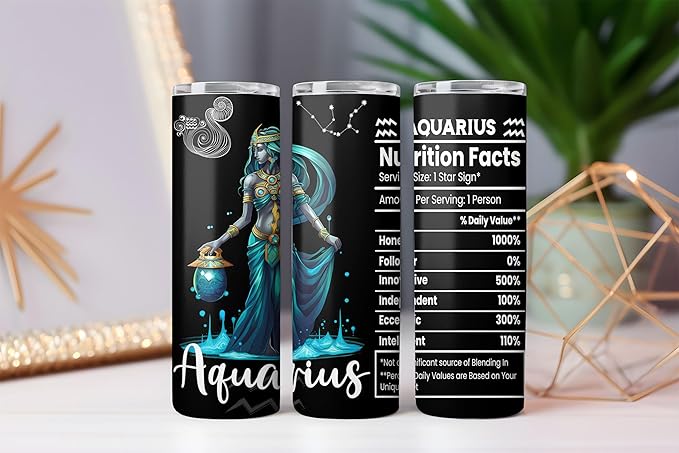 20-30oz Tumbler Birthday Gifts For Women Zodiac Sign Insulated Mug Coffee Cup Christmas Funny Gift For MoM,Dad,Sister,Wife,Travel (Aquarius) - Aquarius Mug for men