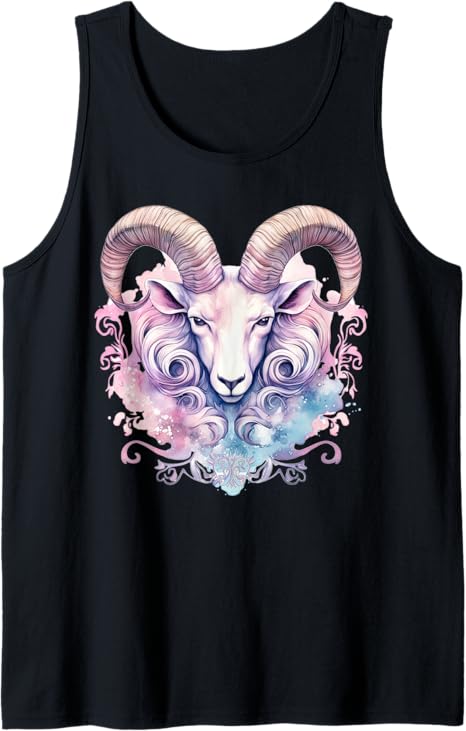 Aries Ram Zodiac Sign Vintage Astrology Aesthetic Tank Top - Aries T-Shirt for men