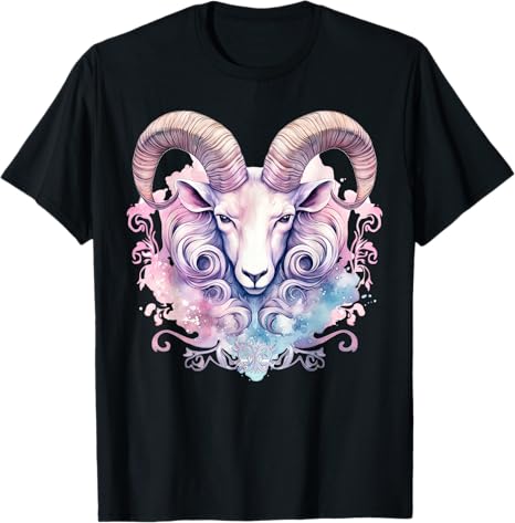 Aries Ram Zodiac Sign Vintage Astrology Aesthetic T-Shirt - Aries T-Shirt for men