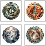 XERE 20 Pcs Pisces Zodiac Sign Stickers, 2.5" Vinyl Decal Sticker for Laptop, Phone, Water Bottle, Car, Journaling Notebooks, Sketchbook, Bookmark Making, Junk Journal, Scrapbook Art Supplies - Pisces for men