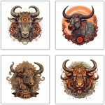 XERE 20 Pcs Taurus Zodiac Sign Stickers, 2.5" Vinyl Decal Sticker for Laptop, Phone, Water Bottle, Car, Journaling Notebooks, Sketchbook, Bookmark Making, Junk Journal, Scrapbook Art Supplies - Taurus for men