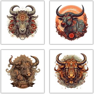 XERE 20 Pcs Taurus Zodiac Sign Stickers, 2.5" Vinyl Decal Sticker for Laptop, Phone, Water Bottle, Car, Journaling Notebooks, Sketchbook, Bookmark Making, Junk Journal, Scrapbook Art Supplies - Taurus for men