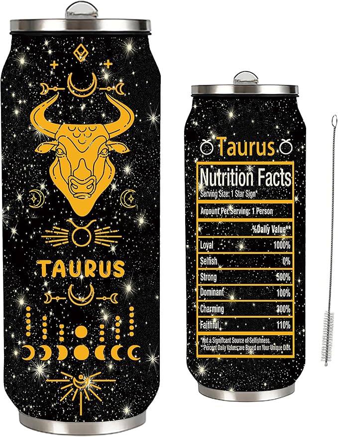 17OZ Taurus Constellation Zodiac Stainless Steel Tumbler Men Women Astrology Fans Birthday Gifts With Straw Lid Coffee Mugs Car Cup A4 - Taurus Products for men