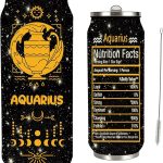 17OZ Aquarius Constellation Zodiac Stainless Steel Tumbler With Straw Lid, Coffee Mug, Car Cup - Astrology Fans Birthday Gifts - Aquarius Mug for men