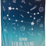 Gemini Customized Birthday Gift Zodiac Gift for Her You were Born to Shine Blanket Astrology Gifts Birthday Gift Custom Gemini Blanket Personalized Name Zodiac Blankets for Bed Couch Sofa - Gemini Blanket for men
