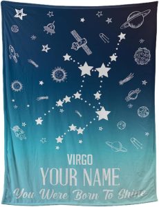 Virgo Customized Birthday Gift Zodiac Gift for Her You were Born to Shine Blanket Astrology Gifts Birthday Gift Custom Virgo Blanket Personalized Name Zodiac Blankets for Bed Couch Sofa - Virgo Blanket for men