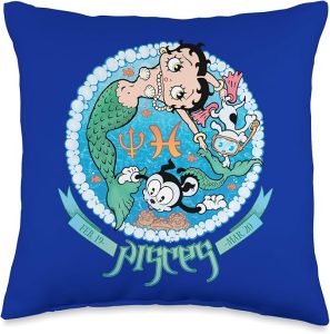 Betty Boop Pisces Astrological Sign Throw Pillow - Pisces Pillow for men