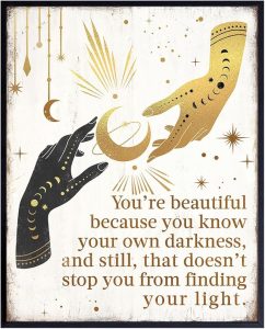 Boho Gothic Wall Decor LARGE 11x14 - Witchy Home Decor - positive Quotes Wall Decor for Women - Motivational poster - Gothic Room Decor - Wicca Witch Supplies - Inspirational Print For Women - Pisces Home Decor for men