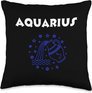 RightUR Aquarius Zodiac Sign Horoscope, Astrology, Aquarian Throw Pillow, 16x16, Multicolor - Aquarius Pillow for men