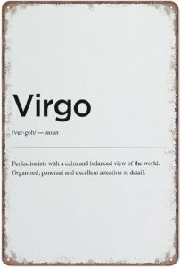Virgo Definition,Digital Print,Zodiac Poster Gift,Astrology Wall Decor,Gift For Virgo,Retro And Interesting Metal Logo Retro Poster Wall Art Kitchen Garden Farm Home Decoration, 5.5X8inch - Virgo Poster for men