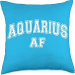 Astronomical Apparel Aquarius AF Zodiac Horoscope Sign Tarot Astrological Throw Pillow, 18x18, Multicolor - Aquarius Pillow for men