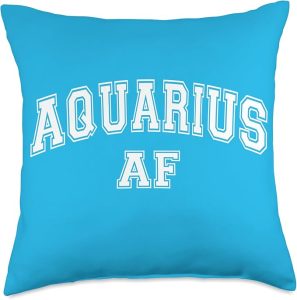 Astronomical Apparel Aquarius AF Zodiac Horoscope Sign Tarot Astrological Throw Pillow, 18x18, Multicolor - Aquarius Pillow for men