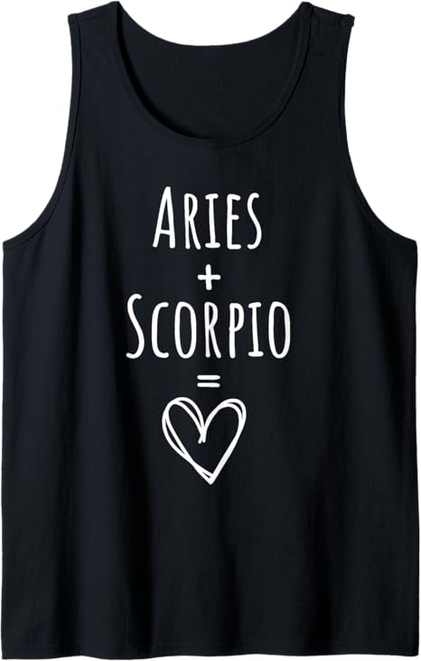 Aries and Scorpio Couple Matching Zodiac Sign Tank Top - Aries T-Shirt for men
