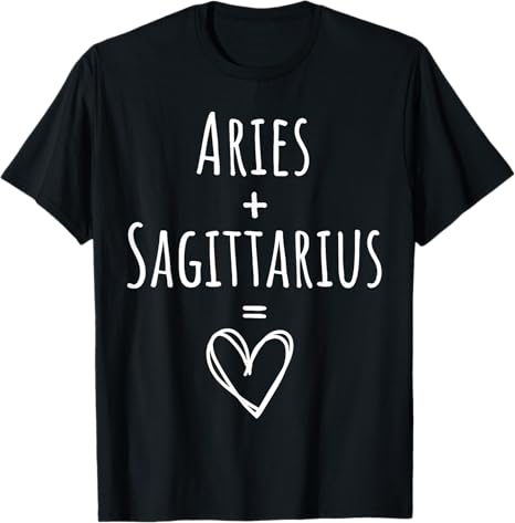 Aries and Sagittarius Couple Matching Zodiac Sign T-Shirt - Aries T-Shirt for men