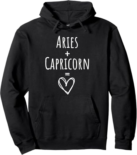 Aries and Capricorn Couple Matching Zodiac Sign Pullover Hoodie - Aries Hoodie for men