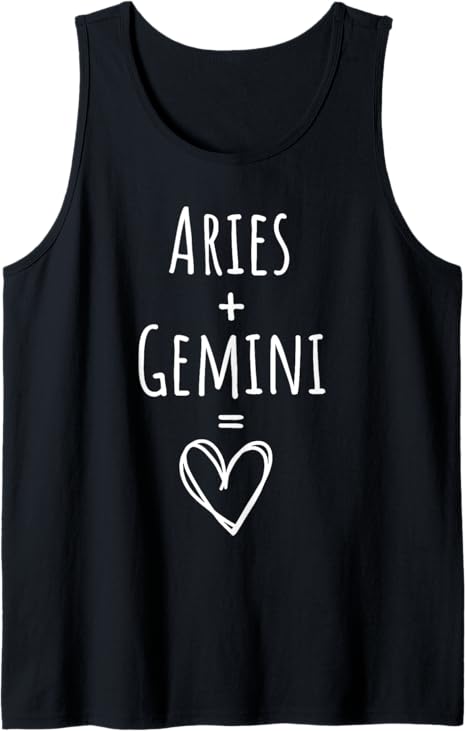 Aries and Gemini Couple Matching Zodiac Sign Tank Top - Aries T-Shirt for men