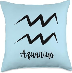 Zodiac Constellations and Astrology Clothing Aquarius Zodiac Sign Constellation Throw Pillow, 18x18, Multicolor - Aquarius Pillow for men