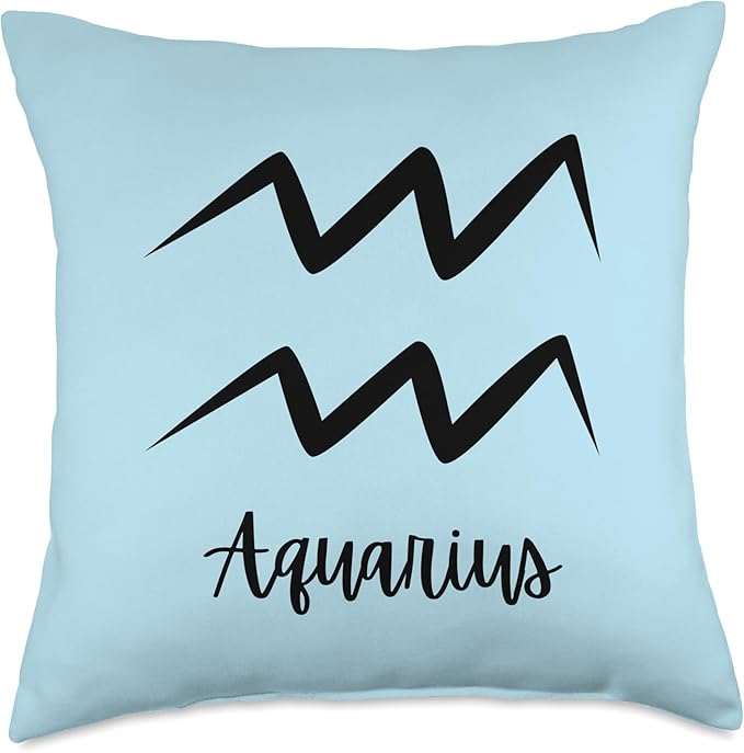 Zodiac Constellations and Astrology Clothing Aquarius Zodiac Sign Constellation Throw Pillow, 18x18, Multicolor - Aquarius Pillow for men
