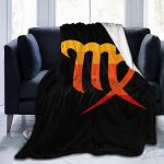 Zodiac Sign Virgo Symbol Throw Blanket for Couch Bed Sofa 80"x60" Super Soft Cozy Flannel Blanket Lightweight Fuzzy Warm Blanket - Virgo Blanket for men