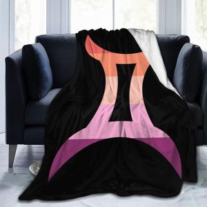 Zodiac Sign Gemini Symbol Throw Blanket for Couch Bed Sofa 40"x30" Super Soft Cozy Flannel Blanket Lightweight Fuzzy Warm Blanket - Gemini Blanket for men